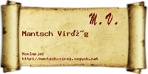 Mantsch Virág névjegykártya
